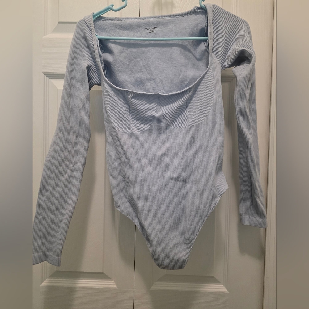 Out from Under by Urban Outfitters Rib Bodysuit Blue ( M/L )